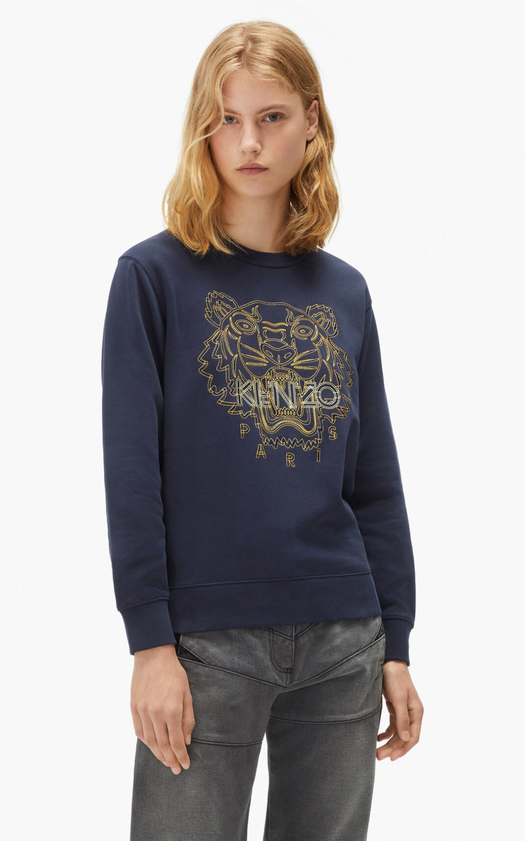 Sweat Kenzo Tiger Femme Bleu Marine Bleu | LDAS-67358